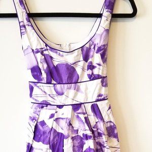 Suzy Shier Purple Flower-Pattern Dress